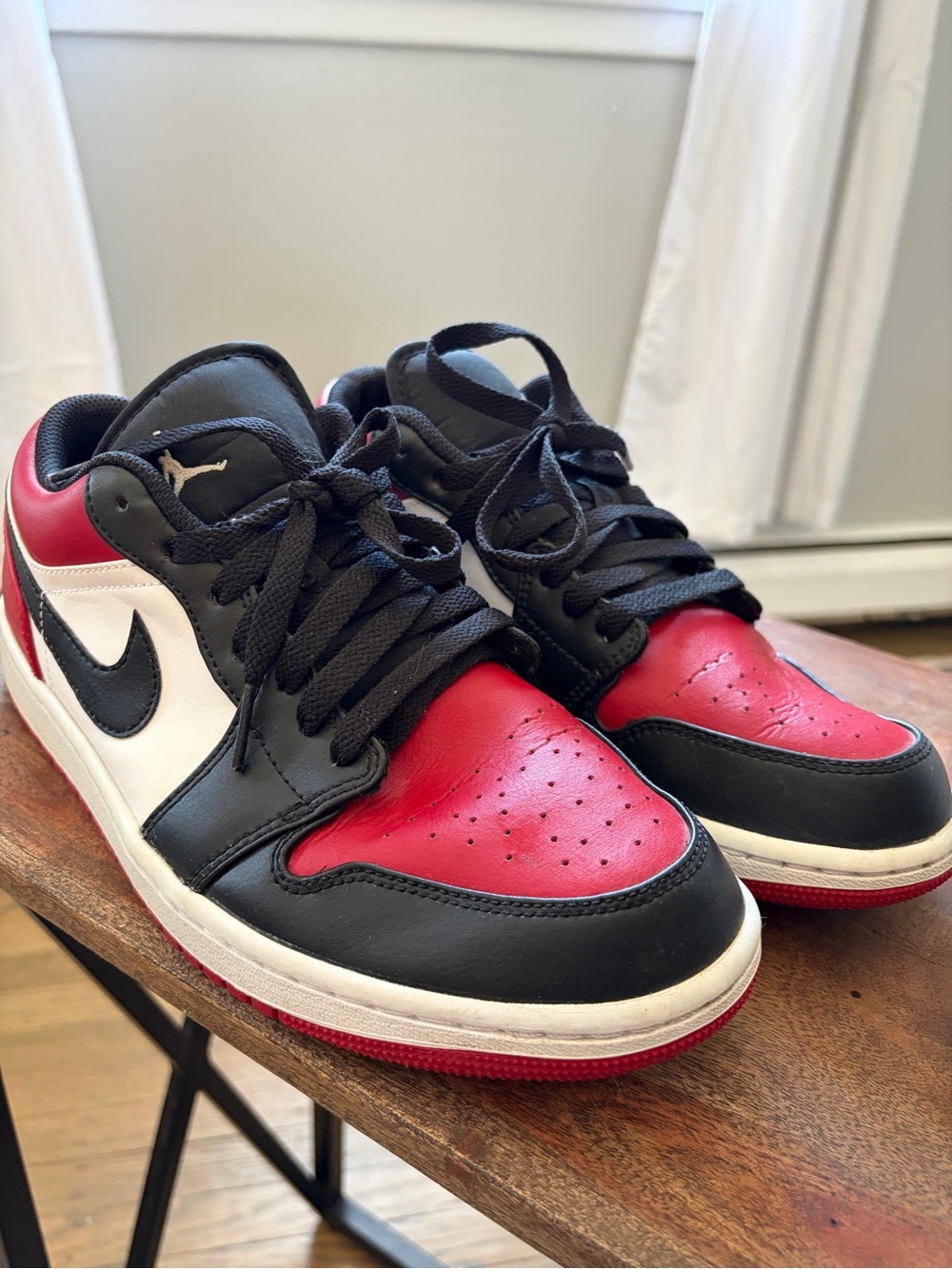 Nike Women’s Low-Top Sneakers in Black, Red & White